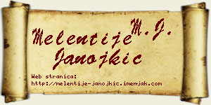 Melentije Janojkić vizit kartica